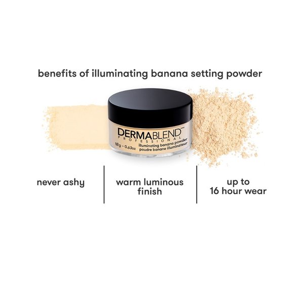NIB ✅DERMABLEND #ILLUMINATING BANANA Loose Setting Powder 1oz ✨ BNIB - Picture 4 of 9